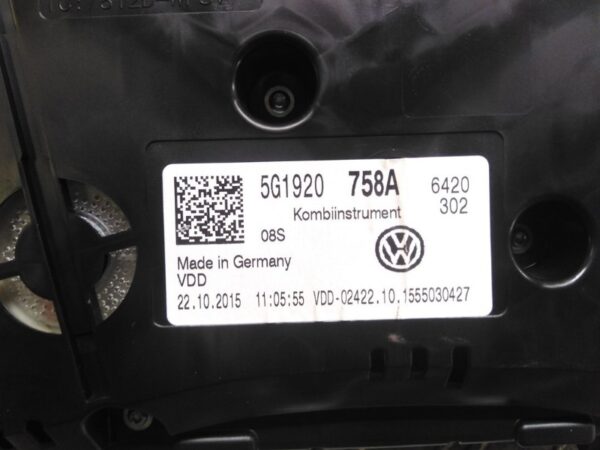 Instrumentenkombination VW GOLF VII (5G1, BQ1, BE1, BE2) 2.0 R 4motion 5G1920758A – Bild 3